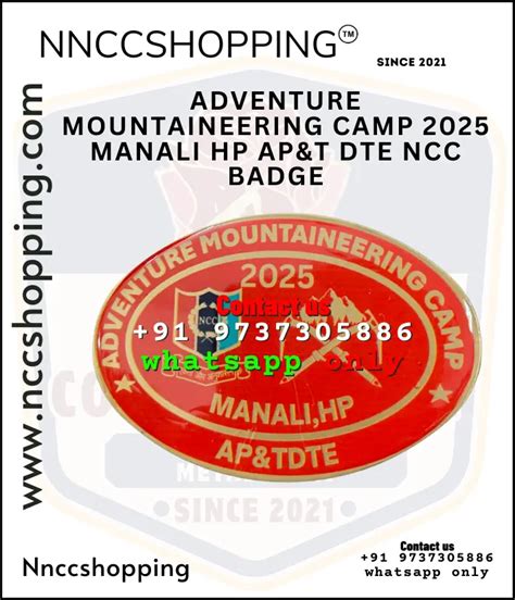 ADVENTURE MOUNTAINEERING CAMP 2025 MANALI HP AP&T DTE NCC Badge