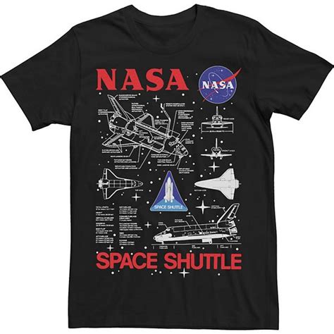 Big & Tall NASA Space Shuttle Schematics Tee