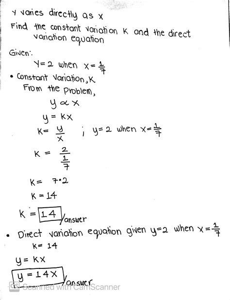 [Solved] help with math. If y varies directly as x, find the constant of... | Course Hero