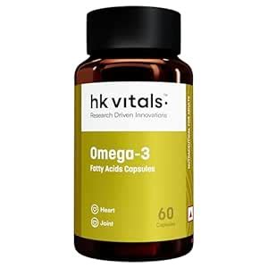 hk vitals Omega 3 (60 Fish Oil Capsules) | 1000mg Omega 3 with 180mg ...