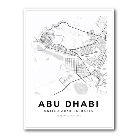 Abu Dhabi City Map Wall Art