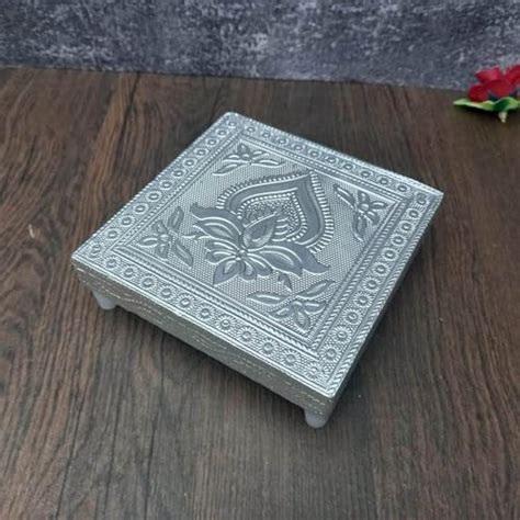 German Silver Square Floral Peeta 6"x6" for Pooja/Weeding/Functions ...