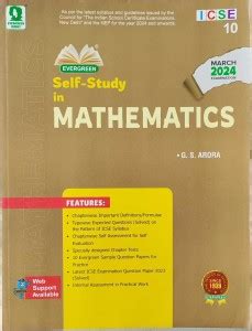 Icse Evergreen Self Study Mathematics Class 10 For 2024 Exam: Buy Icse ...