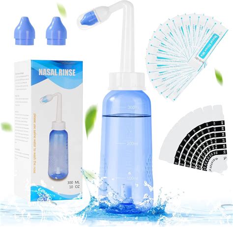 URAQT Neti Pot, Nasal Rinse Kit Nose Wash Cleaner, 300ml Sinus Rinse ...