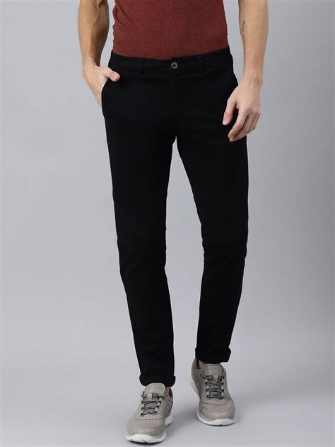 Buy Woods Men Black Chinos Trousers - Trousers for Men 18339630 | Myntra