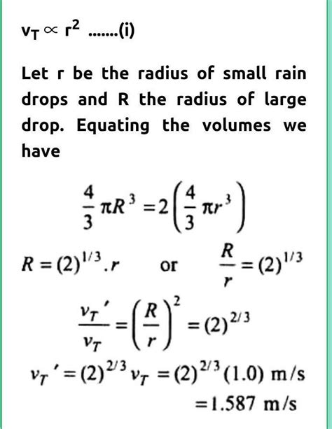Two spherical raindrops of equal size are falling vertically through ...