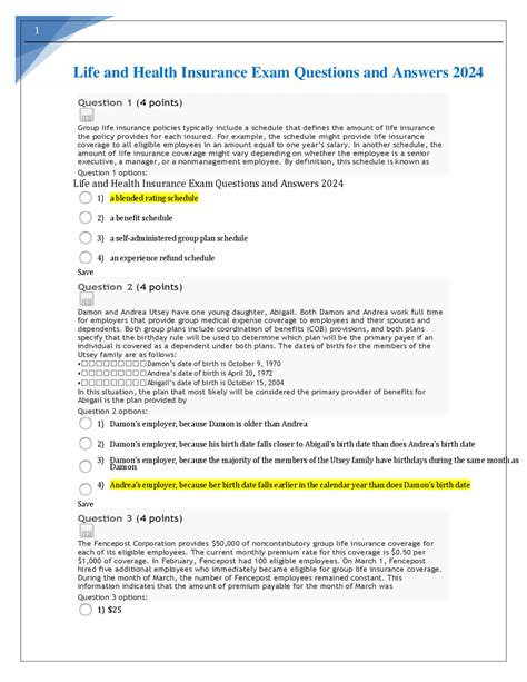 Image result for Health Insurance License Exam Questions