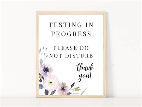 Testing in Progress Sign Printable, Classroom Door Sign, Please Do Not Disturb, Therapist Office ...