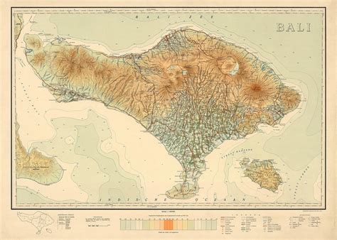 Bali Map 1912, Vintage Map of Bali, Indonesia in High Resolution Prints up to 36x24" (91x61cm ...