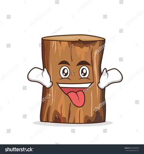 Crazy Tree Trunk Character Cartoon Vector Stock Vector (Royalty Free) 668999083 | Shutterstock