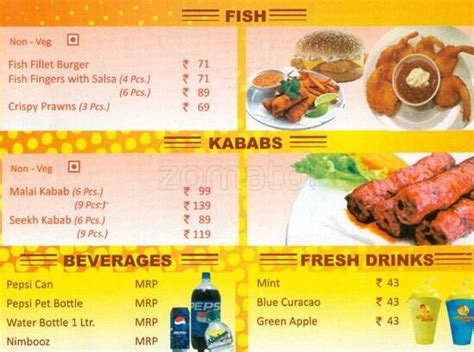 Menu at Chick Picks, Chandigarh, 6