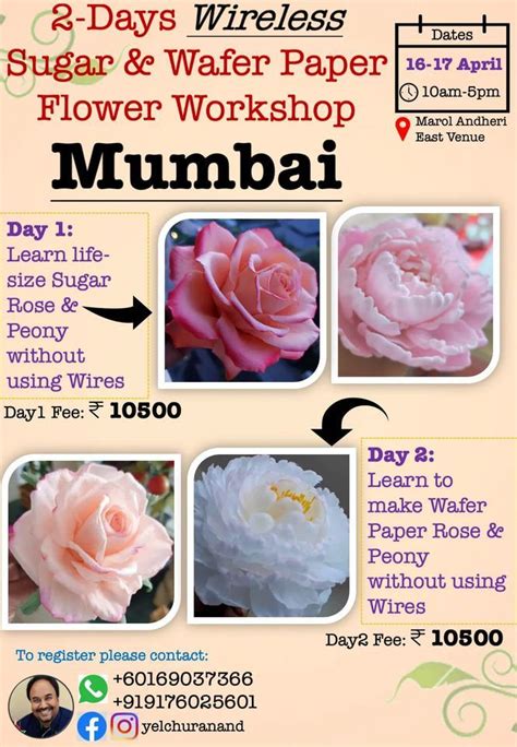 Waferpaper and Sugar flower workshop, Marol, Andheri, Mumbai, 16 April ...