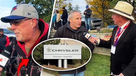 Laid off autoworkers rally outside the Brampton Chrysler Assembly Plant to save the factory ...