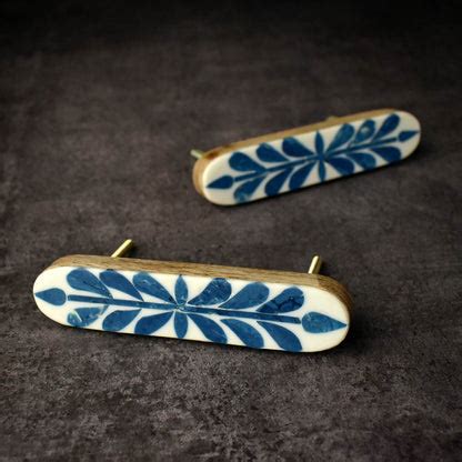 Ikat White and Blue Inlay Cabinet Almirah Pull Handle - Buy Cabinet ...