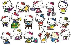 Asmi Collections 120 Cute Hello Kitty - 17 Kitty Stickers Removable ...