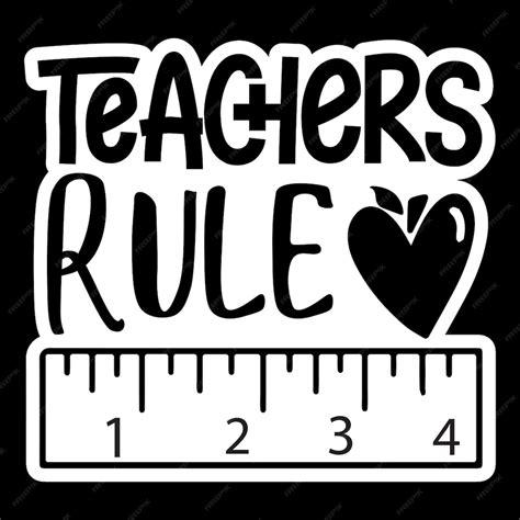 Premium Vector | Teachers rule stickers svg