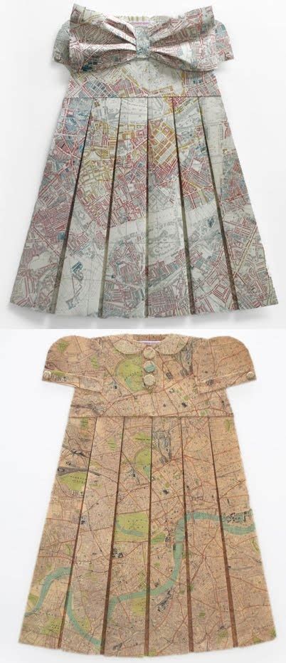 Geographic Paper Dresses by Elisabeth Lecourt