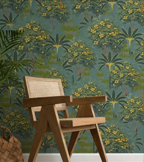 Indian Tropicals - Pichwai themed trees Wallpaper – House Of Ikari