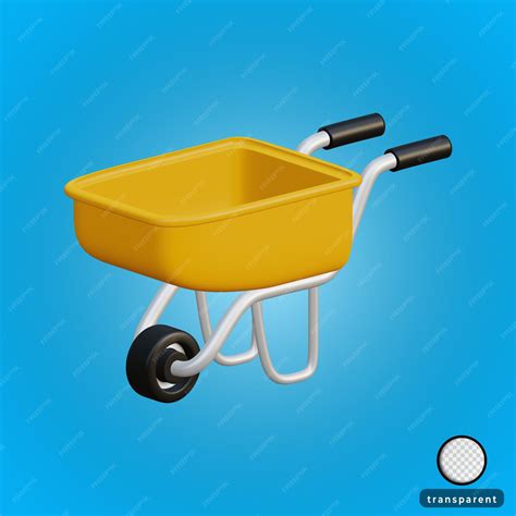 3d rendering wheelbarrow contractor | Premium PSD