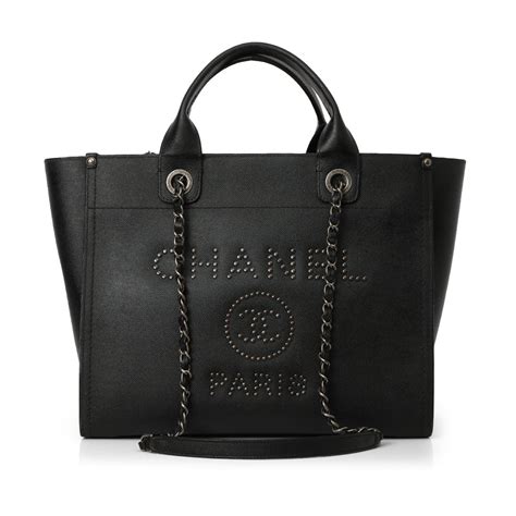 Caviar Leather Studded Dauville Tote Small – Confidential Couture