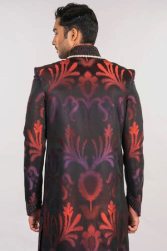 Rent/Buy FLAMBOYANT BLACK SHERWANI | Home Trial | Free Delivery | CandidMen