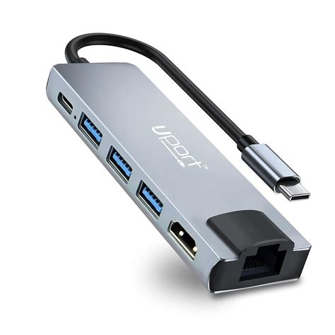 UPORT USB C Hub Multiport Adapter,6-in-1 USB C Hub Metal Shell with 4K ...