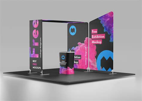 Free Trade Show Exhibition Display Booth Stand Mockup PSD Set - Good ...