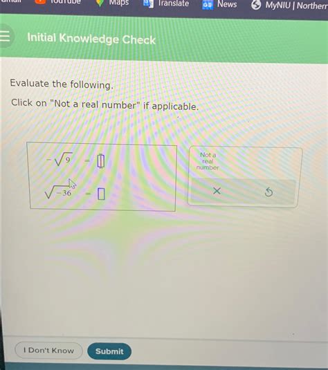 Solved Initial Knowledge CheckEvaluate the following.Click | Chegg.com