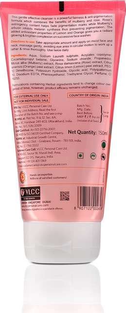 VLCC Mulberry & Rose Facewash - Buy One Get One - Fairness & Cleansing ...