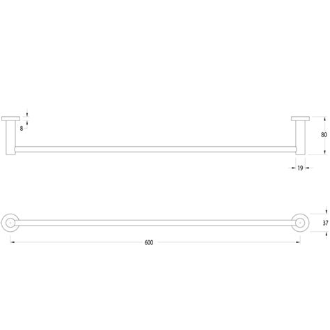 BIM objects - Free download! Milli Mood Edit Single Towel Rail 600mm ...
