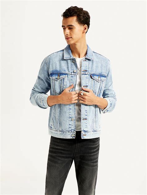 Men's Solid Light Blue Denim Jacket – Levis India Store