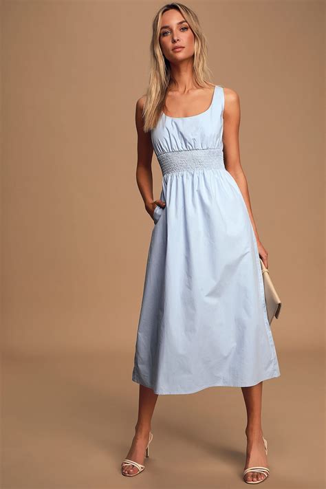 Simplicity is Best Light Blue Sleeveless Midi Dress | Blue spring ...