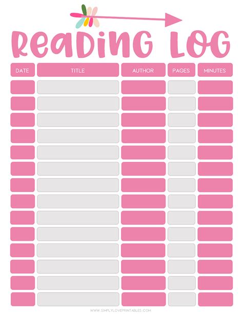 20 free printable reading logs for kids – Artofit