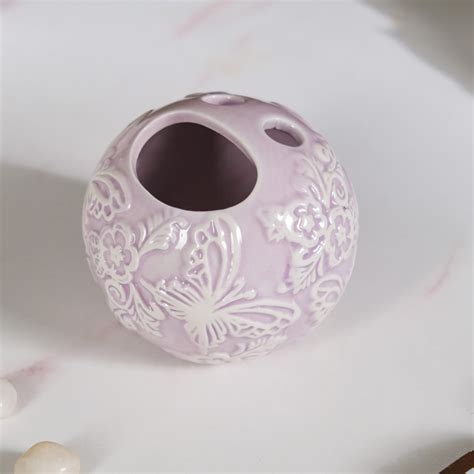 Lavender Butterfly Bath Accessories Set Of 3 Online - Premium Bath Set ...