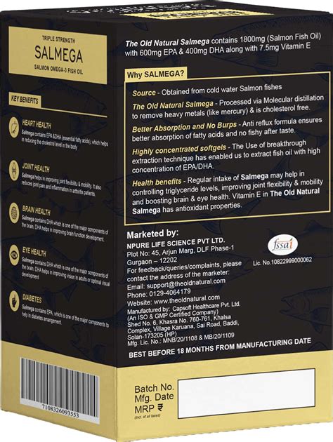 Buy THE OLD NATURAL SALMEGA TRIPLE STRENGTH SALMON OMEGA-3 FISH OIL ...