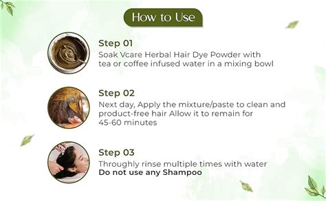 VCare Natural Herbal Hair Dye Powder for Men and Women|Apply for Dry ...