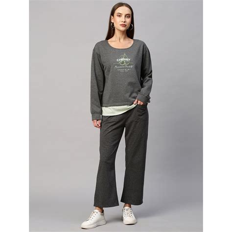 Buy Chemistry Airport Look Round Neck Grey Melange Sweatshirt With ...