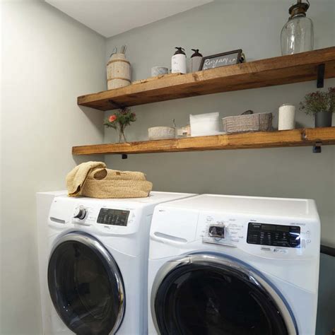 25 Genius Over Washer and Dryer Shelf Ideas That Actually Save Space