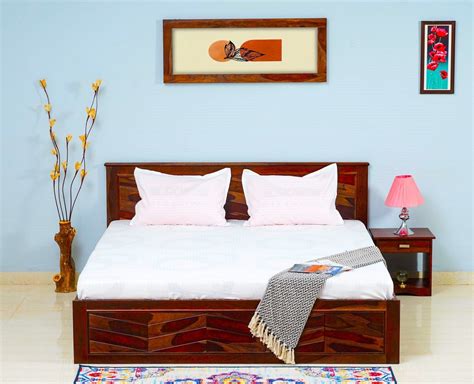 Hong Kong Solid Wood King Size Bed with Box Storage