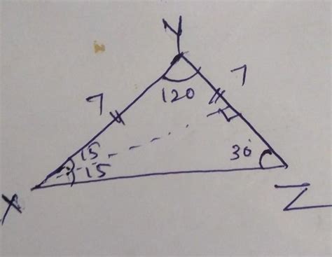 Draw a triangle XYZ with angle Y = 120° and XY = YZ = 7cm. Also draw ...