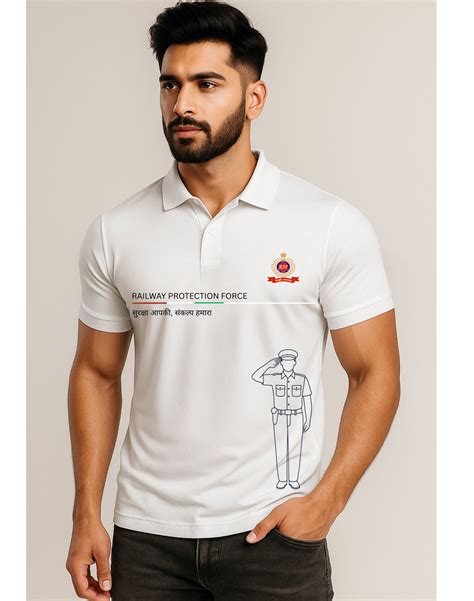 Railway Protection Force Polo | 240 GSM Pure Cotton | RPF Official Gra ...