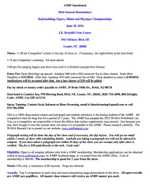 Fillable Online USBF amp bNBIb Sanctioned - ANBF Fax Email Print ...