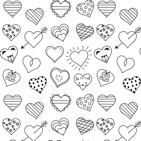 Printable Coloring Pages Hearts - Educational Printable Activities