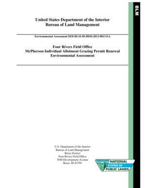 Fillable Online blm McPherson Individaul Allotment Grazing Permit ...