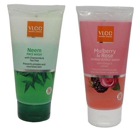 Vlcc Combo Neem Face Wash (150ml) & Mulberry & Rose Face Wash (150 ml ...