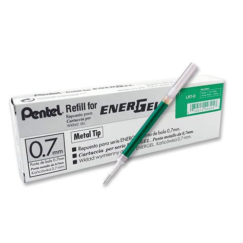 Pentel EnerGel LR7 Ultra Smooth Refill - 0.7 mm (Green, Pack of 10) By ...