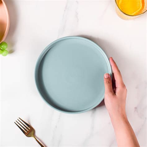 Modern Stoneware Snack Plate Blue Online - Premium Snack Plate | Nestasia