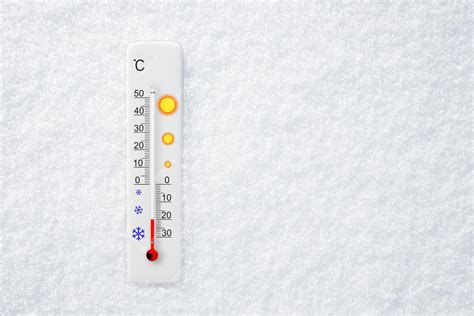 Premium Photo | White celsius scale thermometer in snow ambient ...