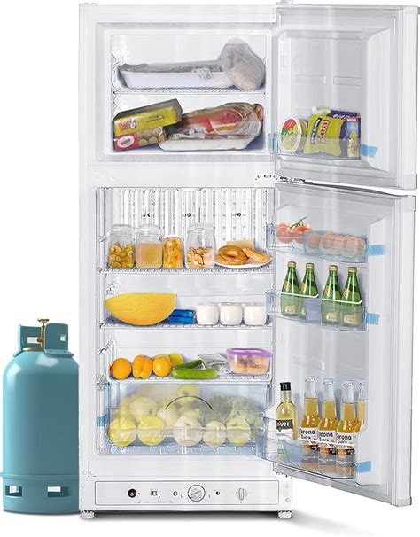 Techomey Propane Refrigerator with Freezer 6.1 Cu.Ft, Large Capacity RV Gas Fridge for Garage ...
