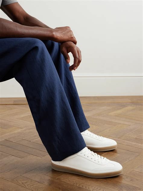 Loro Piana - Tennis Walk Suede-Trimmed Leather Sneakers - Neutrals Loro ...